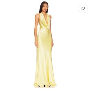 Sau Lee pearl gown in popcorn yellow size 6
